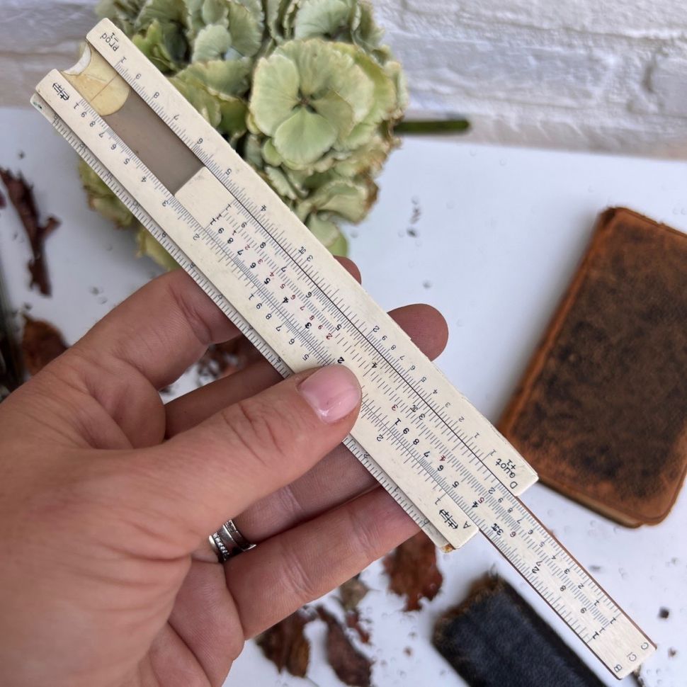 Логарифмическая линейка 15 см в чехле