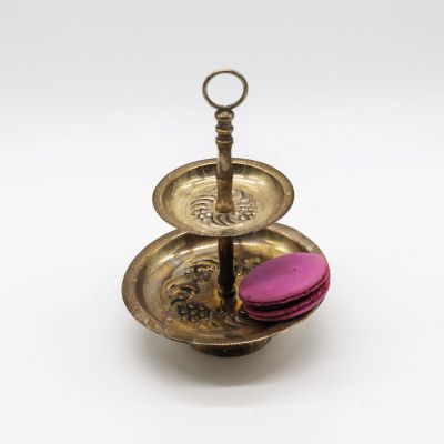 Этажерка пирожница малая потертое серебрение 