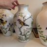 Ваза Franklin Porcelain The Woodland Bird 30 см фарфор Япония 1981 г.