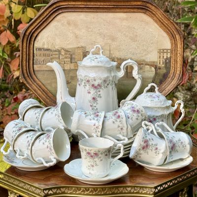 Кофейная пара Carl Tielsch 125 мл фарфор Германия 1900 гг 