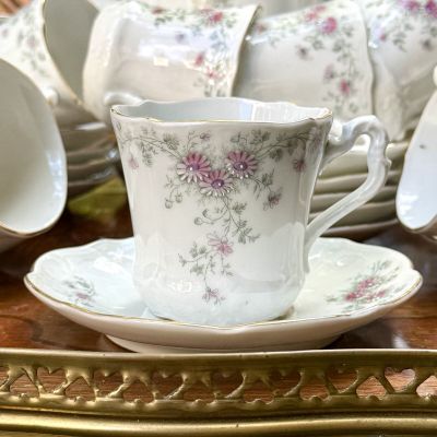 Кофейная пара Carl Tielsch 125 мл фарфор Германия 1900 гг 