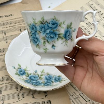 Чайная пара Royal Albert голубые розы 200 мл Англия 