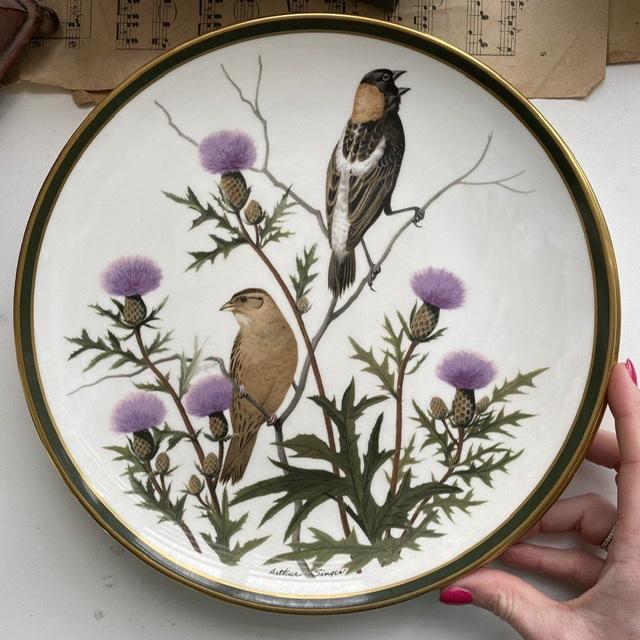 Тарелка Franklin Porcelain Wedgwood Songbirds of the World Bobolink 1977 г 28 см