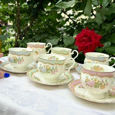 Чайная пара Royal Canterbury red 180 мл Англия фарфор