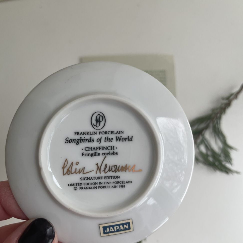 Тарелка 8 см Franklin Songbirds 1981 Chaffinch
