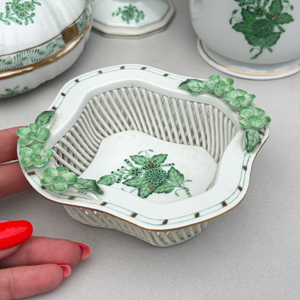Миска с ажурным краем сухарница квадратная  Herend Apponyi Chinese Bouquet предзаказ