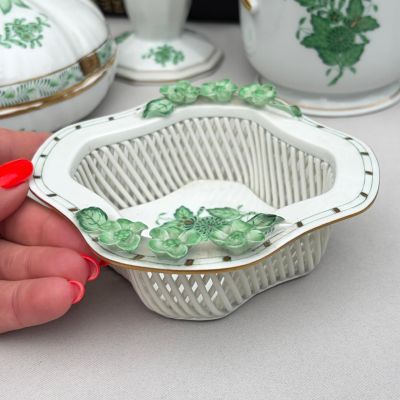 Миска с ажурным краем сухарница квадратная  Herend Apponyi Chinese Bouquet предзаказ