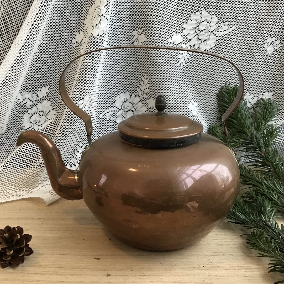 Чайник медный старинный классика 2 литра
