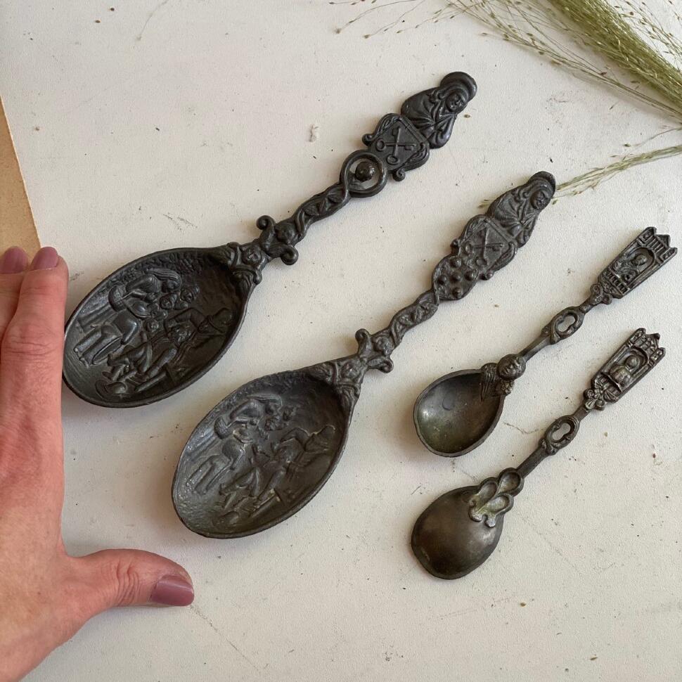 Ложка олово набор 2 шт сюжетная 19 см De Luifel Голландия