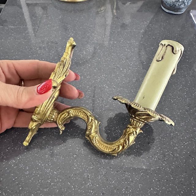 Бра настенное на 1 лампу 18 см бронза Франция   