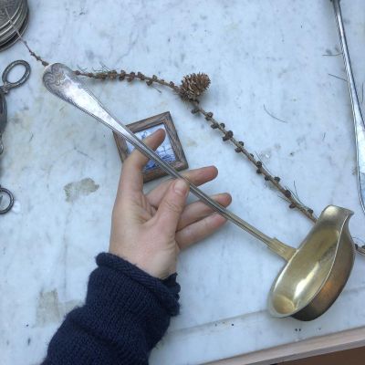 Половник Вензель 30 см мельхиор