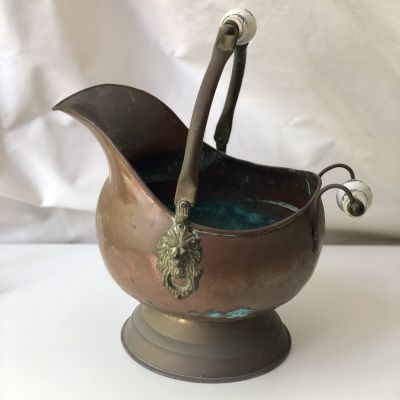 Зольник 38 см с керамической ручкой медь