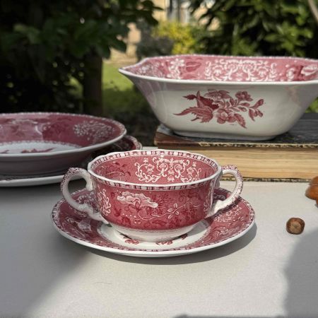 Бульонная пара Spode Pink Camilla 300 мл фарфор Англия