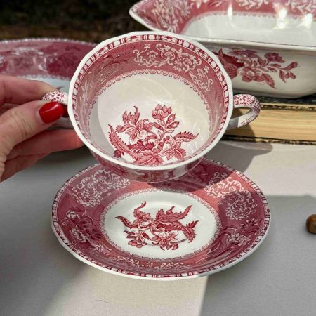 Бульонная пара Spode Pink Camilla 300 мл фарфор Англия