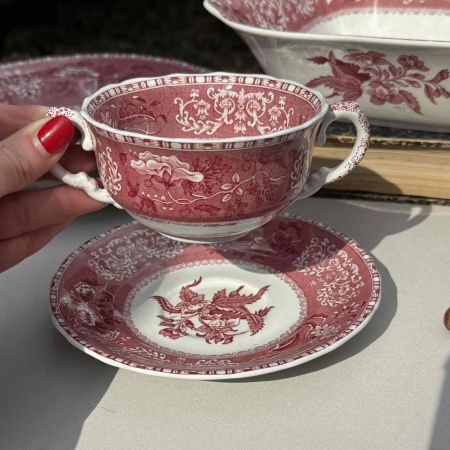 Бульонная пара Spode Pink Camilla 300 мл фарфор Англия