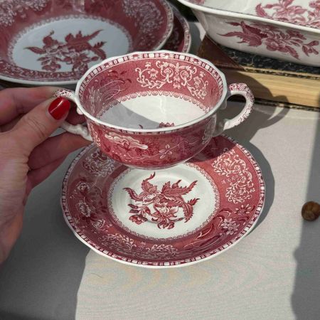 Бульонная пара Spode Pink Camilla 300 мл фарфор Англия