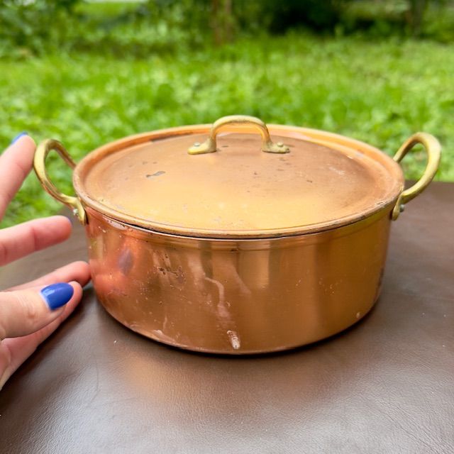 Кастрюля с крышкой медь латунь 1,5 л Франция