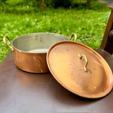 Кастрюля с крышкой медь латунь 1,5 л Франция