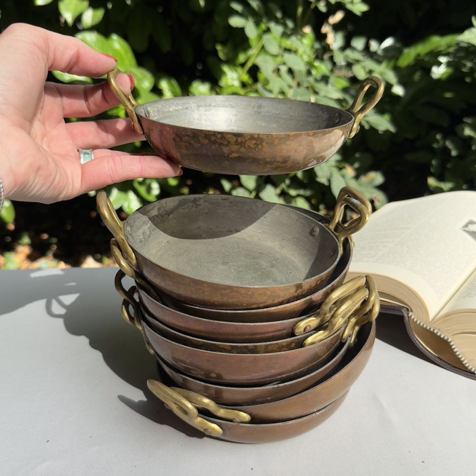 Сковорода с двумя ручками 17 см медь латунь