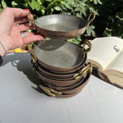 Сковорода с двумя ручками 17 см медь латунь