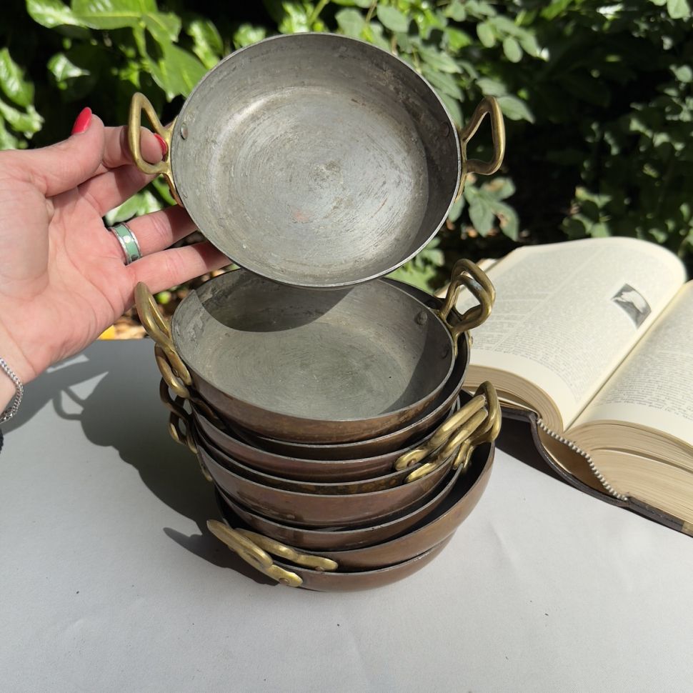 Сковорода с двумя ручками 17 см медь латунь