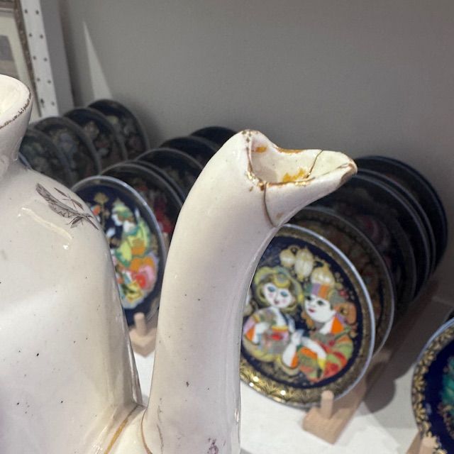 Чайник Maastricht Petrus Regout Чертополох Голландия 1890 гг изъян