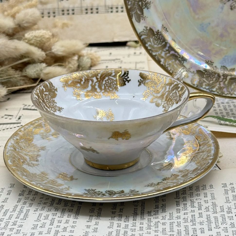 Чайное трио Unger & Schilde Roschutz 150 мл фарфор Германия 