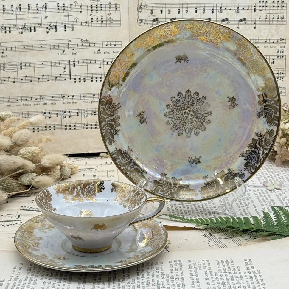 Чайное трио Unger & Schilde Roschutz 150 мл фарфор Германия 