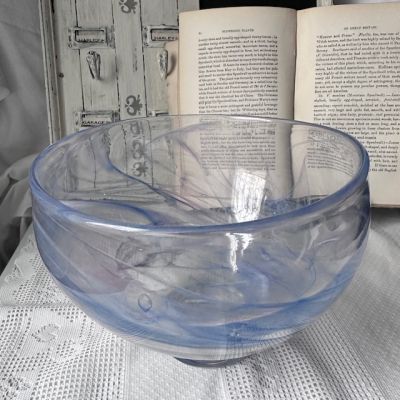 Ваза фруктовница 15 см цветное хрусталь Швеция