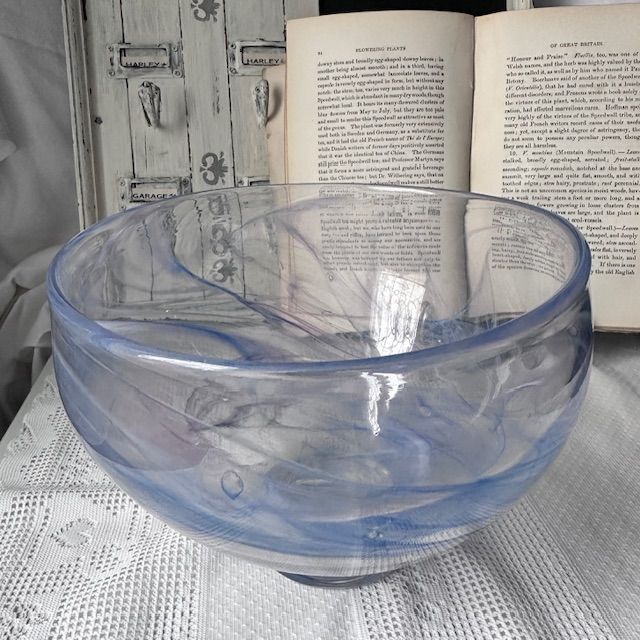 Ваза фруктовница 15 см цветное хрусталь Швеция