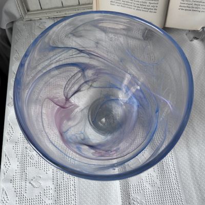 Ваза фруктовница 15 см цветное хрусталь Швеция