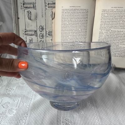 Ваза фруктовница 15 см цветное хрусталь Швеция