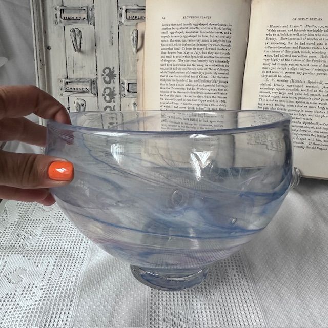 Ваза фруктовница 15 см цветное хрусталь Швеция