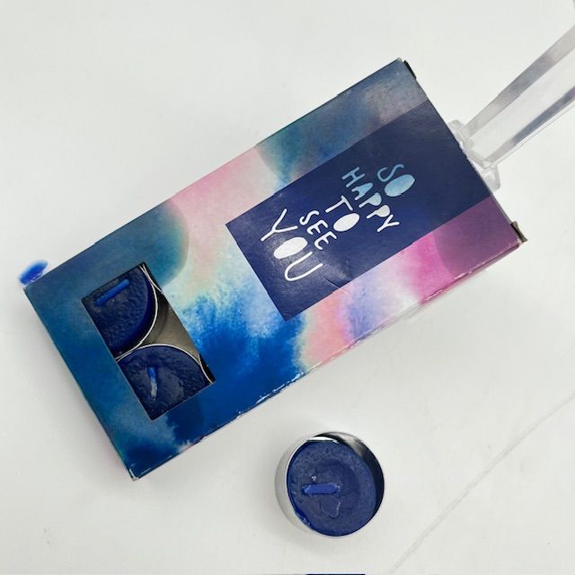 Набор чайных свечей в коробке 8 шт. синий