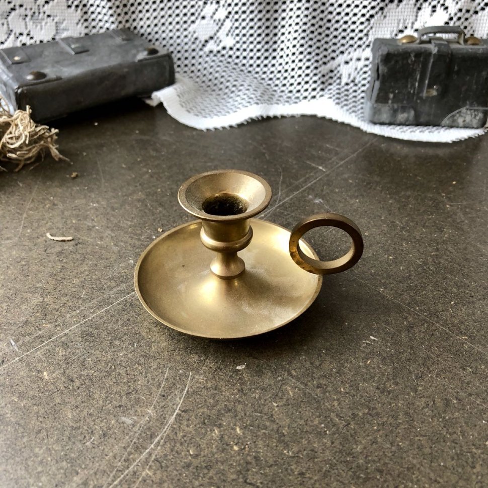 Подсвечник на одну свечу малый латунь