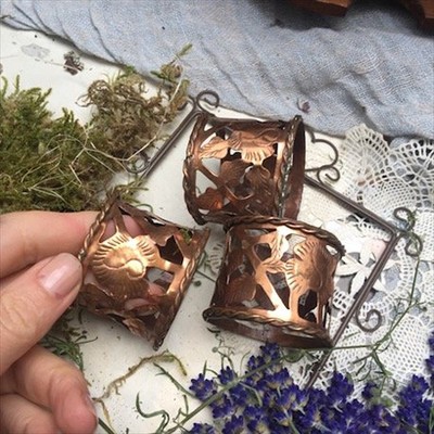 Кольцо для салфеток ажурное широкое Медь