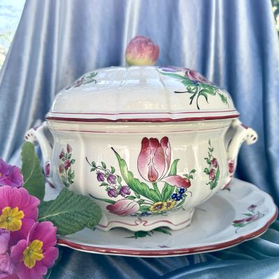 Супница на блюде KG Luneville 2,5 л Франция 100 лет