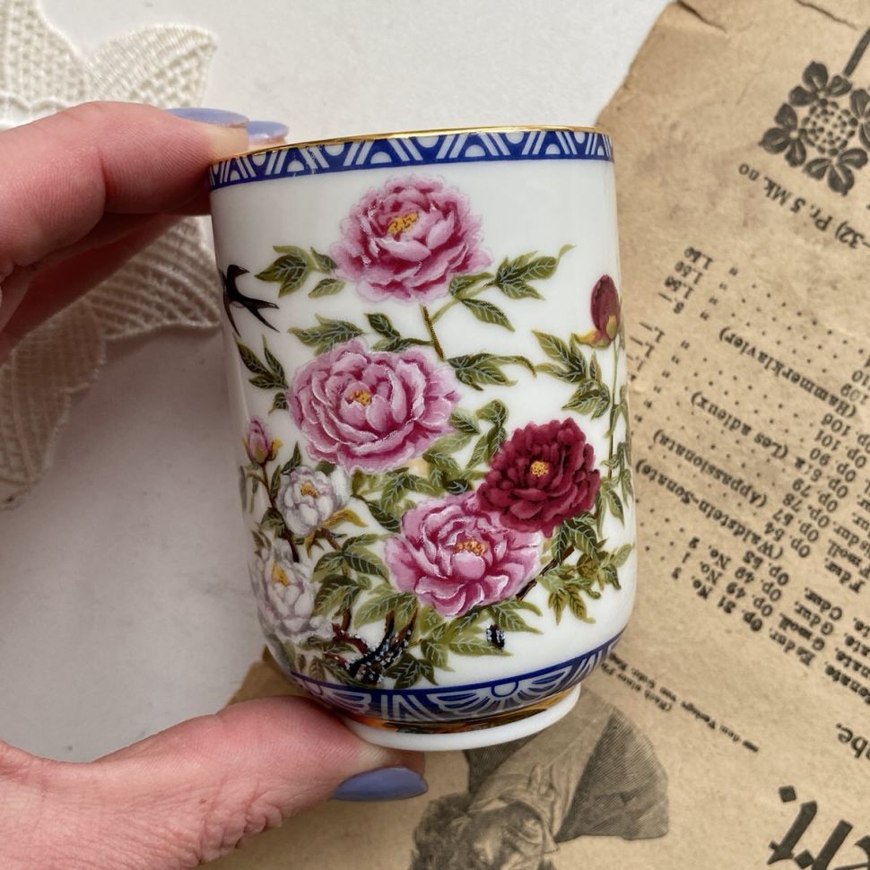 Чашка Franklin porcelain Япония 1985 г 150 мл Пион