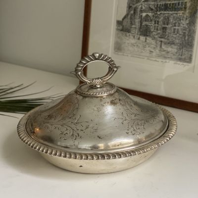 Блюдо менажница 21 см серебрение