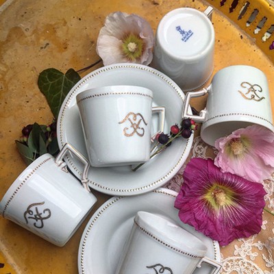 Чайная или Кофейная пара Kaiser, Германия, роспись золотом 1987 год