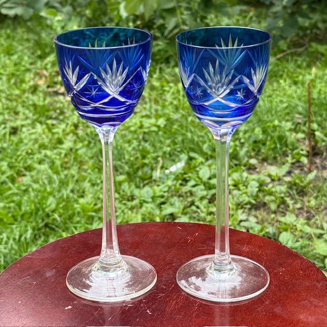 Бокал синий набор 2 шт. 150 мл накладной хрусталь Германия