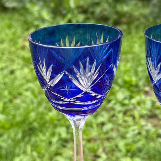 Бокал синий набор 2 шт. 150 мл накладной хрусталь Германия