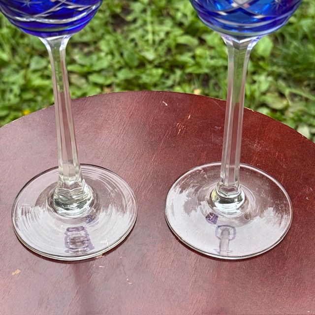 Бокал синий набор 2 шт. 150 мл накладной хрусталь Германия