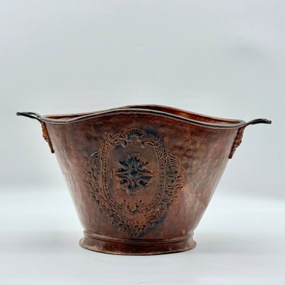 Зольник Цветок с ручками ведро для дров 46 см медь