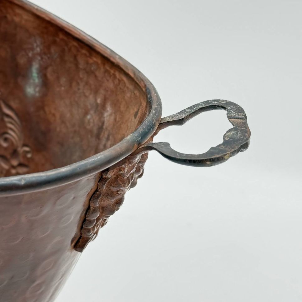 Зольник Цветок с ручками ведро для дров 46 см медь