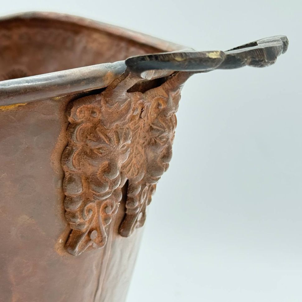 Зольник Цветок с ручками ведро для дров 46 см медь