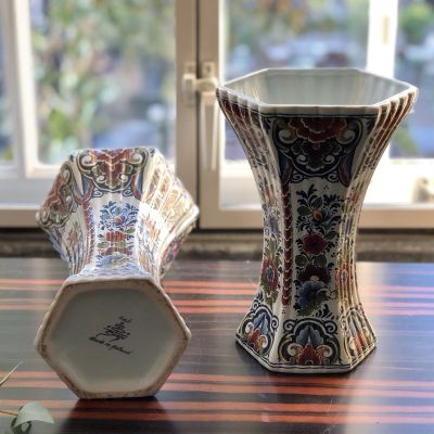 Ваза шестигранная Delft Голландия полихром