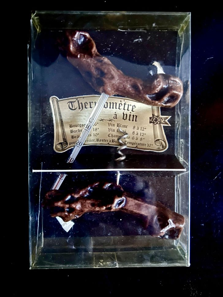 Штопор и термометр для вина набор в коробке металл лоза