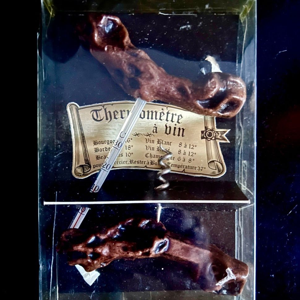 Штопор и термометр для вина набор в коробке металл лоза