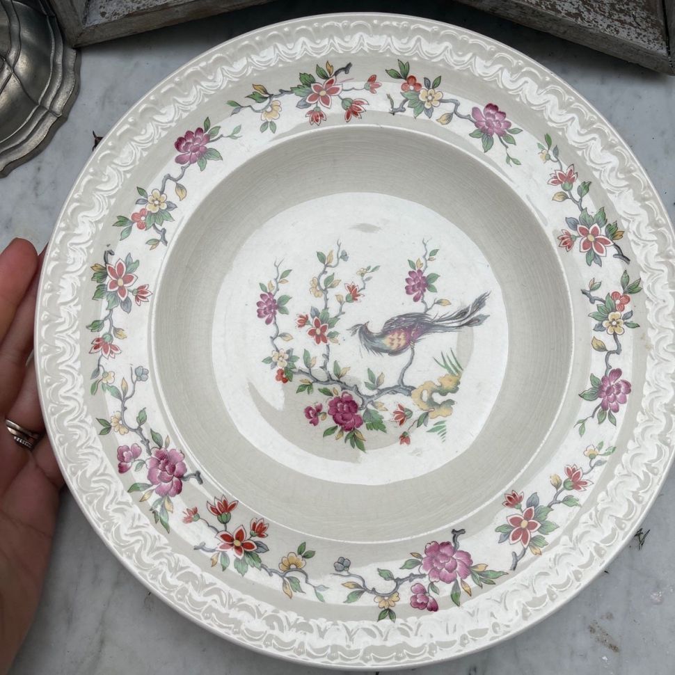 Тарелка глубокая 25 см Gefle Paris фарфор (кракелюр)